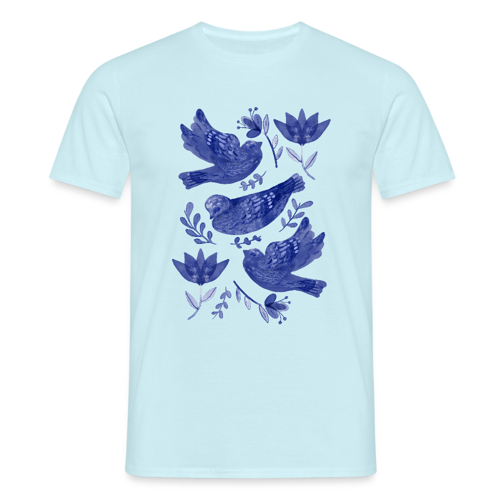 Männer T-Shirt - “Fayence Vögel” - Sky