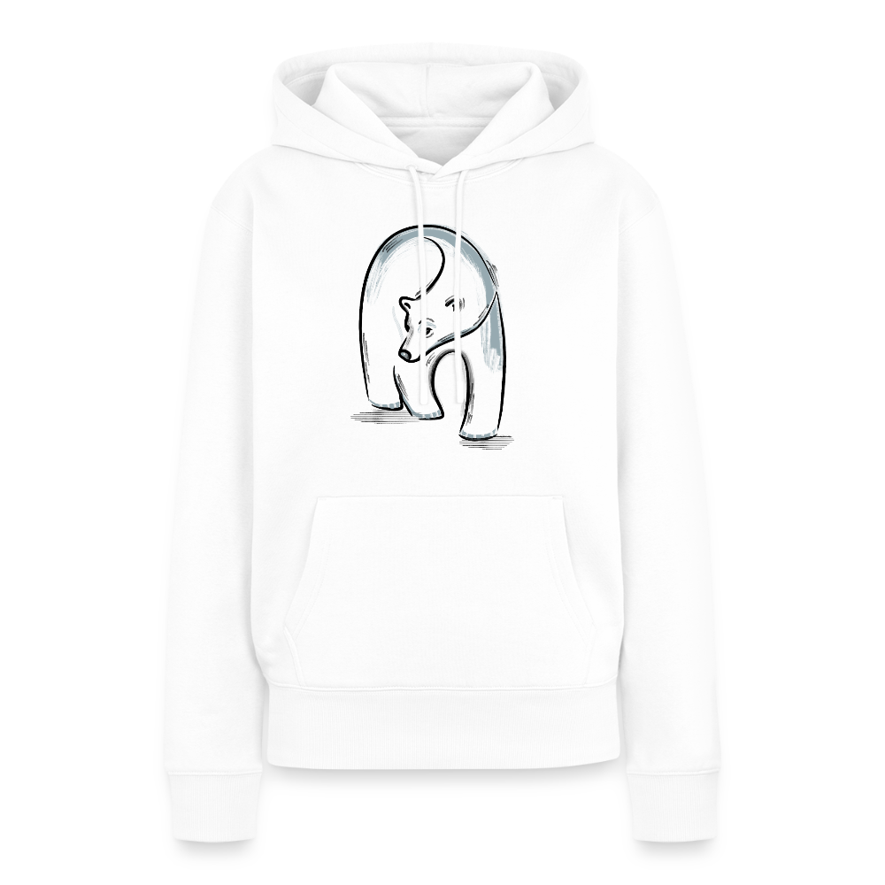 Frauen Premium Hoodie - "Eisbär in Tusche" - Weiß