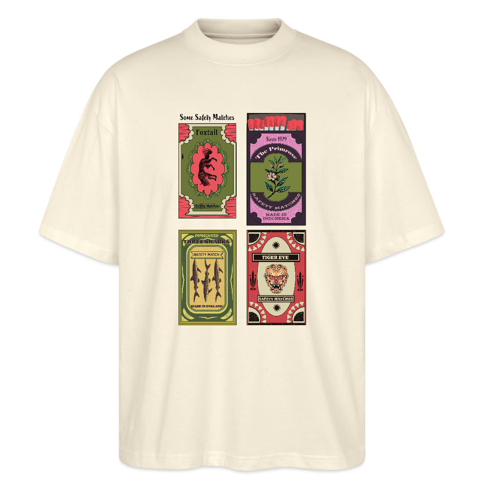 Stanley/Stella Oversized Unisex Bio T-Shirt - "Safety Matches" - Weißgrau