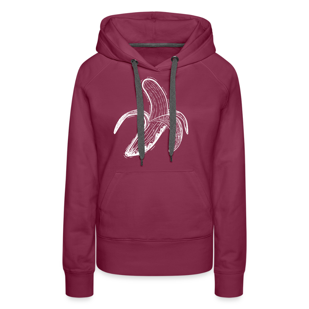 Frauen Premium Hoodie - "Weiße Banane" - Bordeaux