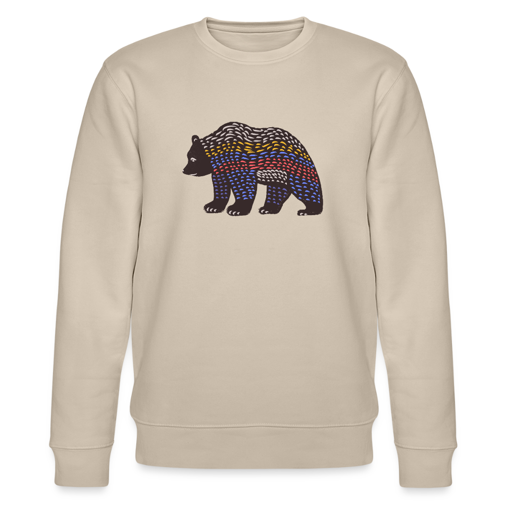 Männer Bio-Sweatshirt - "Bunter Grizzly" - Beige