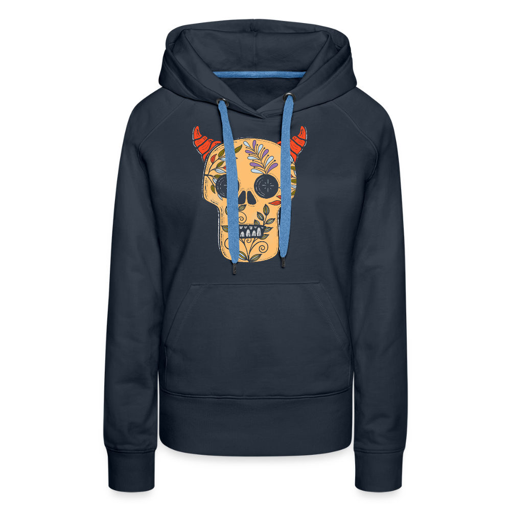Frauen Premium Hoodie "Teufelsschädel" - Navy