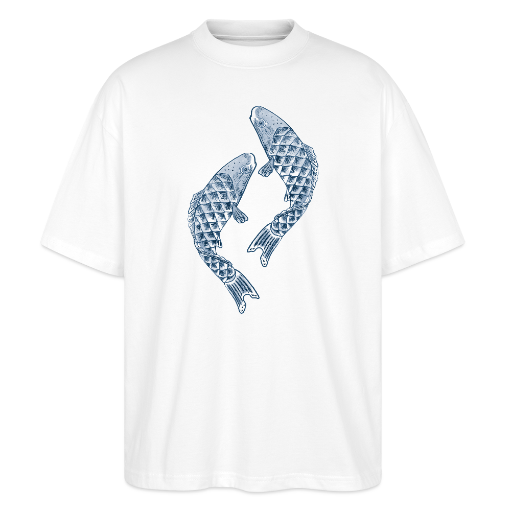 Stanley/Stella Oversized Unisex Bio T-Shirt - “Blaue Kois” - Weiß
