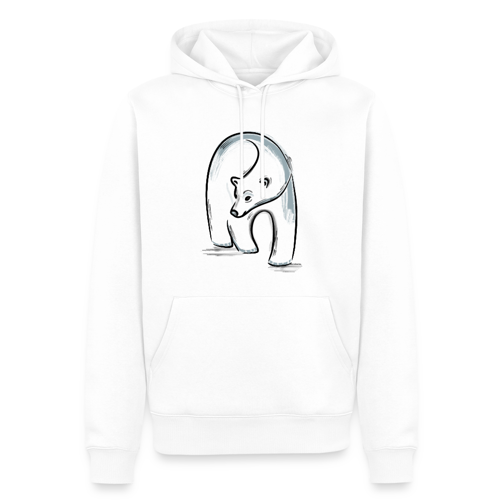 Men’s Premium Hoodie - "Eisbär in Tusche" - Weiß