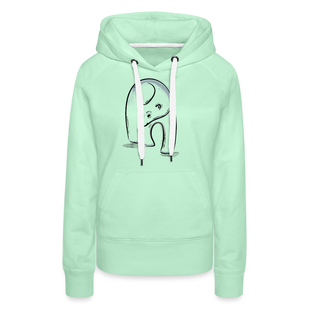 Frauen Premium Hoodie - "Eisbär in Tusche" - helles Mintgrün