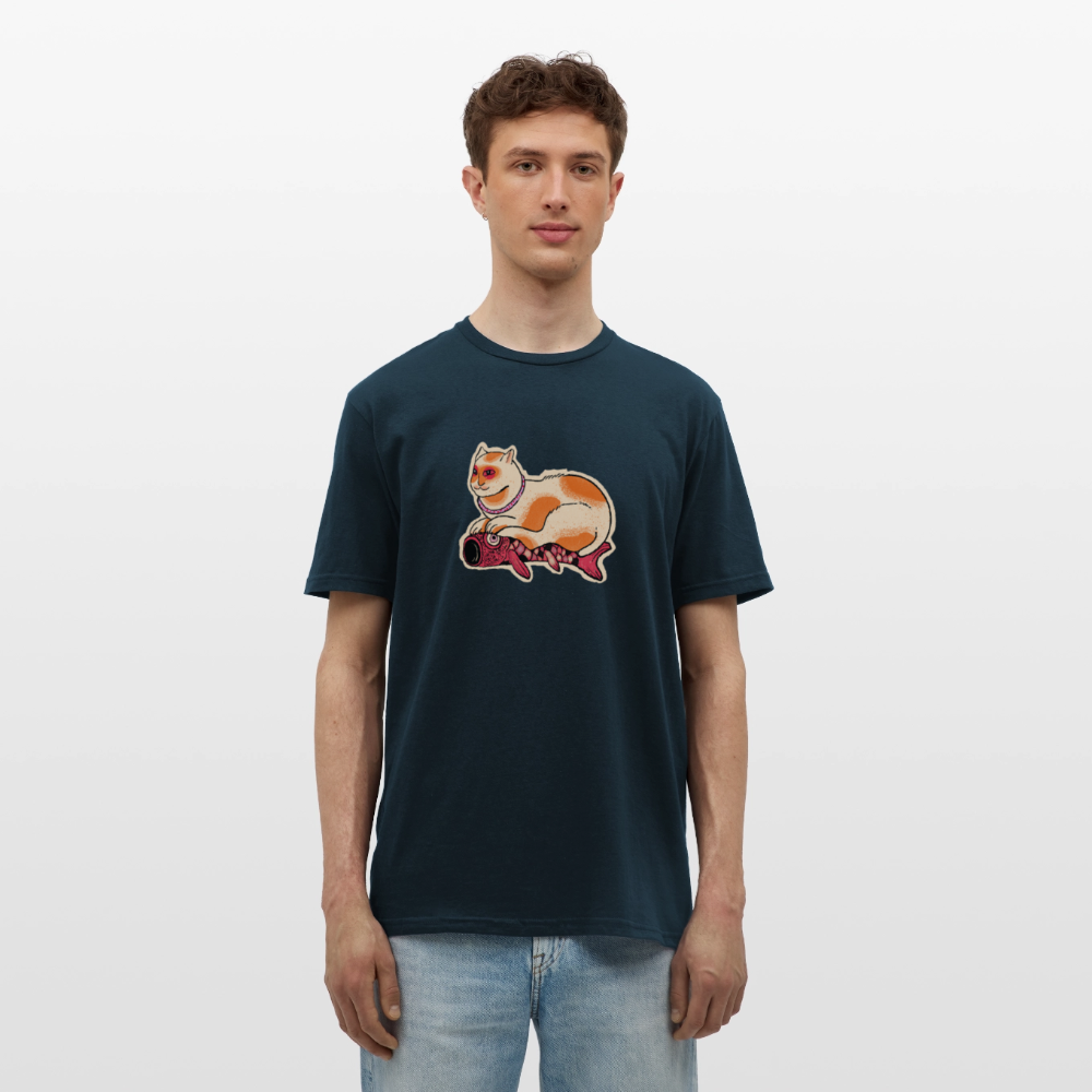 Männer T-Shirt - “Katze & Koinobori” - Navy