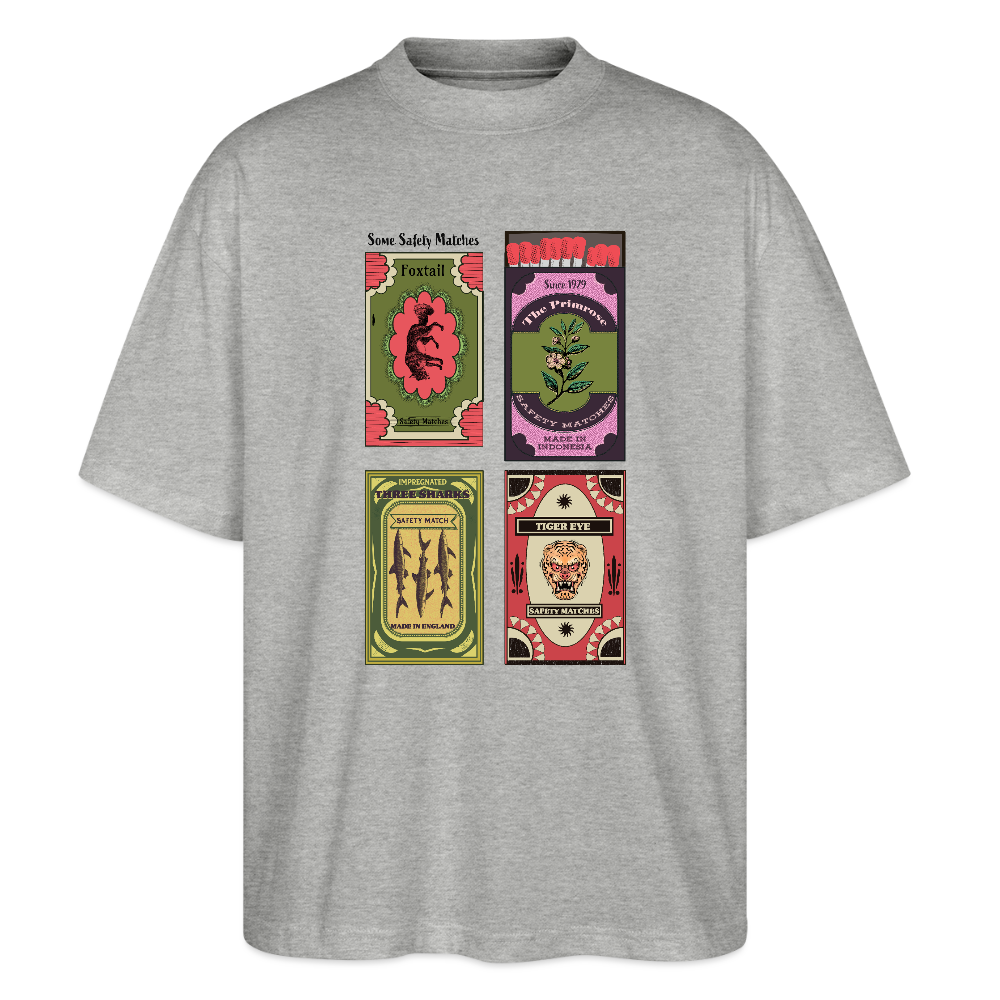 Stanley/Stella Oversized Unisex Bio T-Shirt - "Safety Matches" - Grau meliert