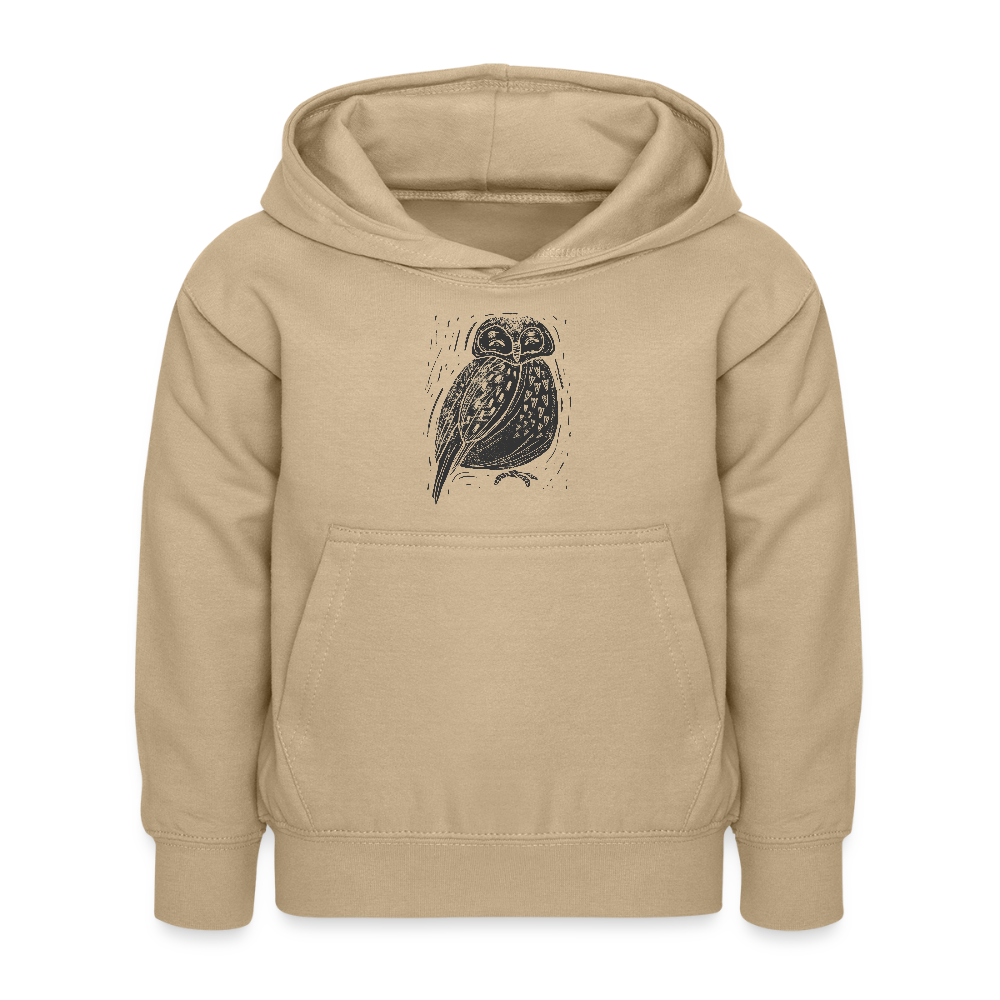 Kinder Hoodie - "Graue Eule" - Sand