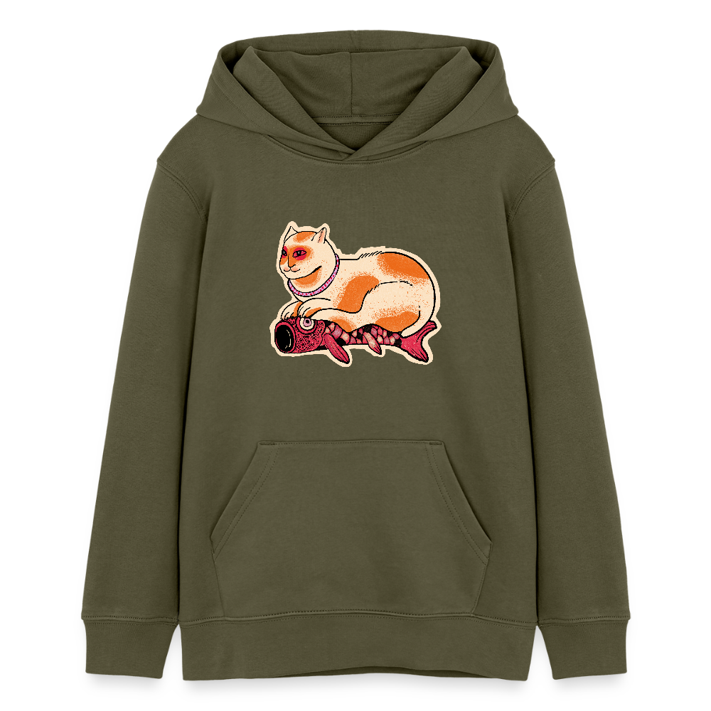 Stanley/Stella Teenager Bio-Hoodie - “Katze & Koinobori” - Khaki
