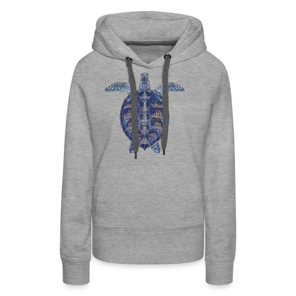 Frauen Premium Hoodie - "Meeresschildkröte" - Grau meliert