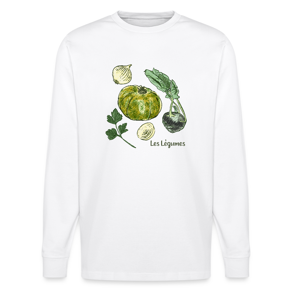 Stanley/Stella Unisex Bio-Langarmshirt - “Gemüse Collection Print” - Weiß