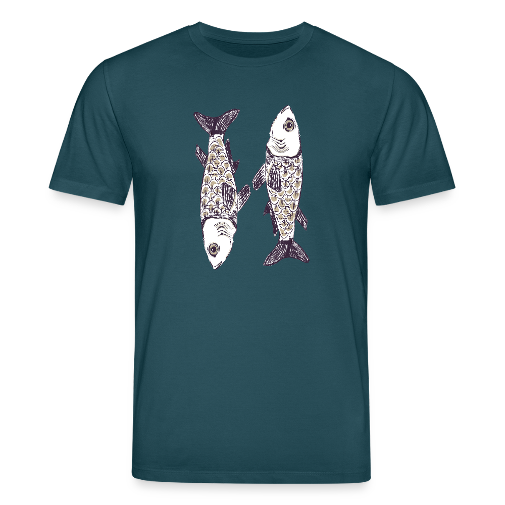 Stanley/Stella Unisex Bio-T-Shirt - “Zwei Sardinen” - Dunkles Petrol