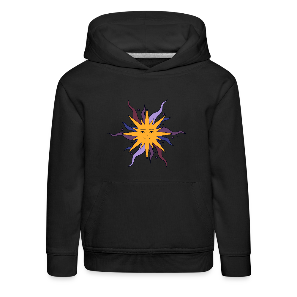 Kinder Premium Hoodie - Warme Sonne - Schwarz