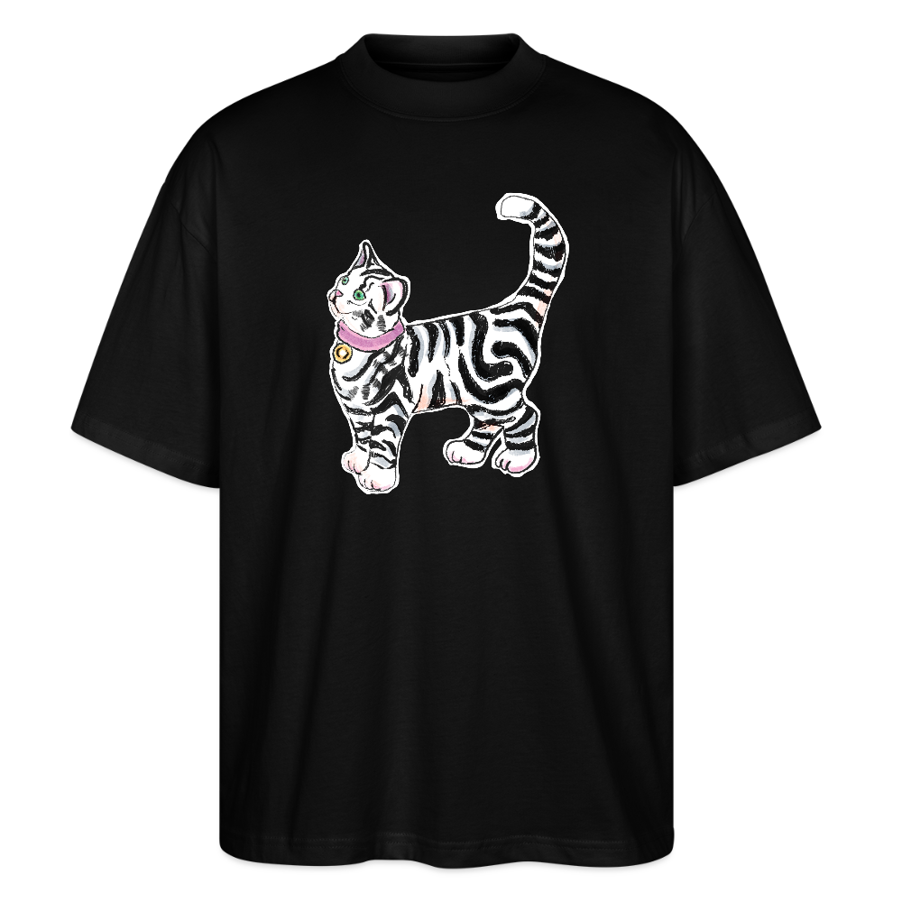 Stanley/Stella Oversized Unisex Bio T-Shirt - “Getigerte Katze” - Schwarz