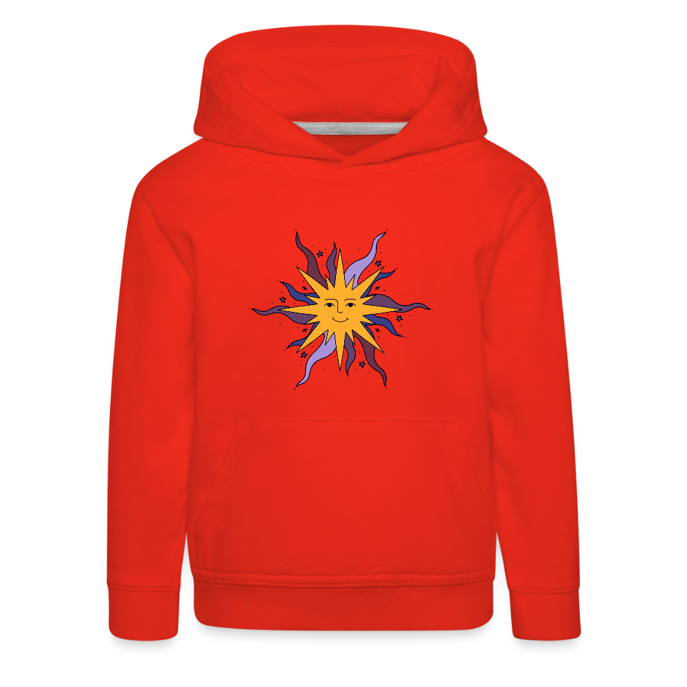 Kinder Premium Hoodie - Warme Sonne - Rot