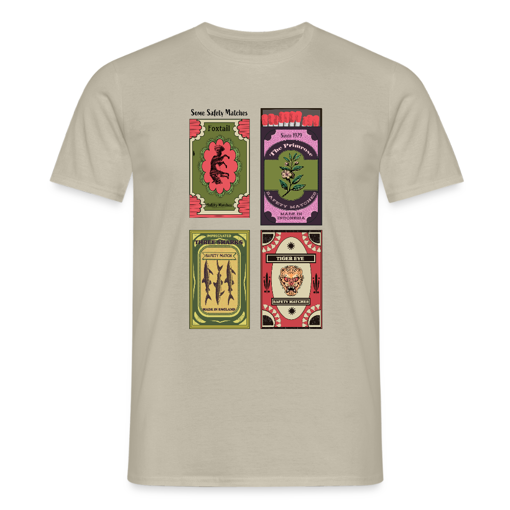 Männer T-Shirt - "Safety Matches" - Sandbeige