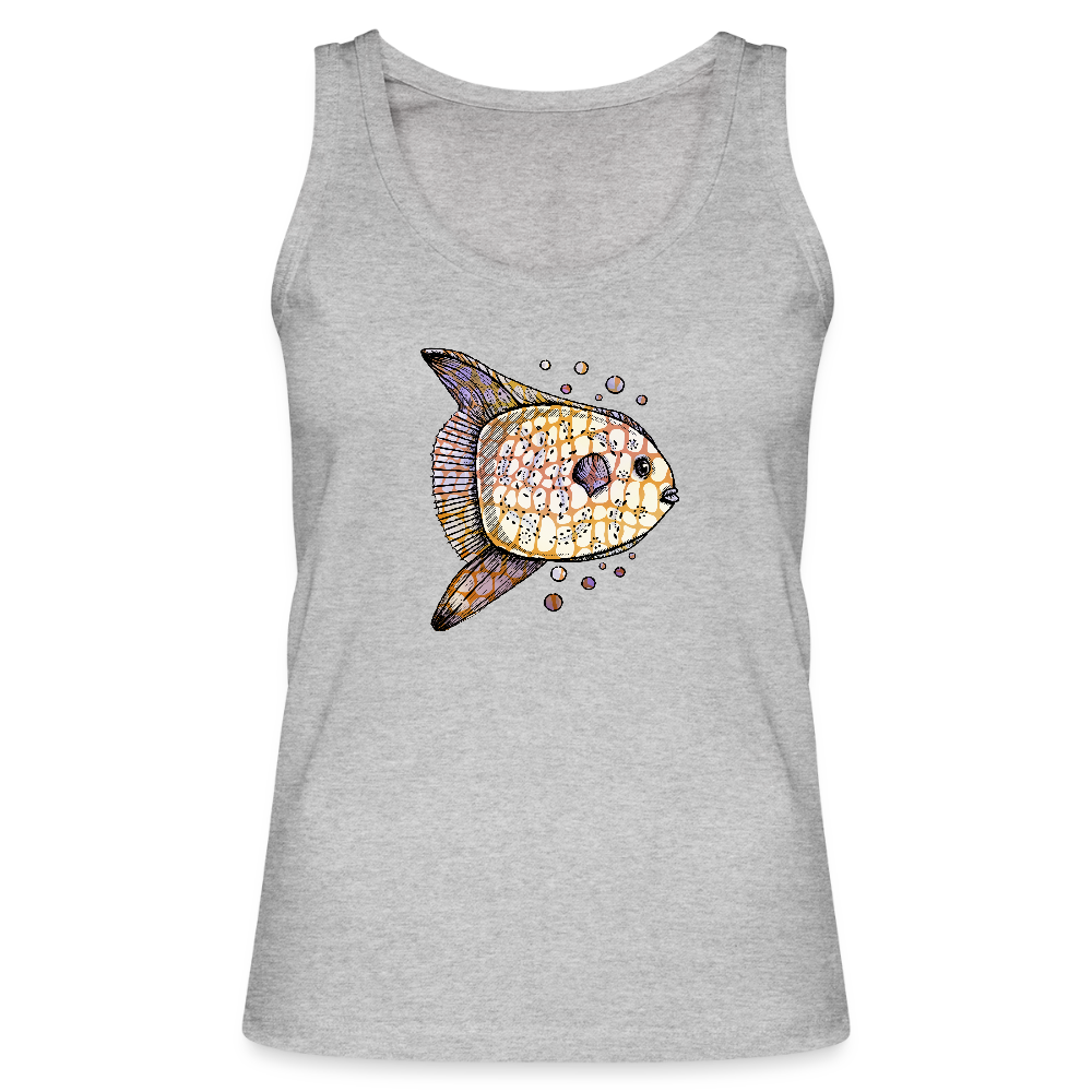 Frauen Bio Tank Top - "Fantastischer Mondfisch" - Grau meliert