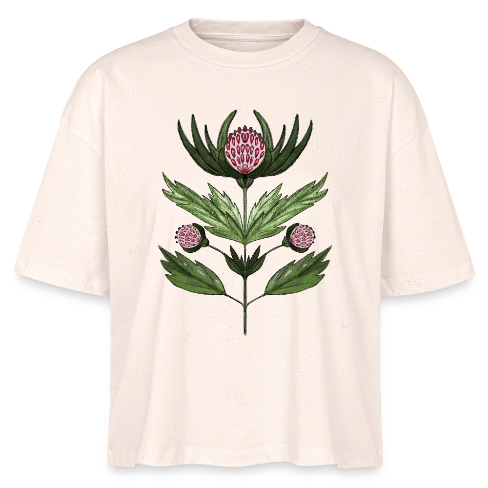 Stanley/Stella Frauen Boxy Bio-T-Shirt Nova - “Mariendistel” - Weißgrau