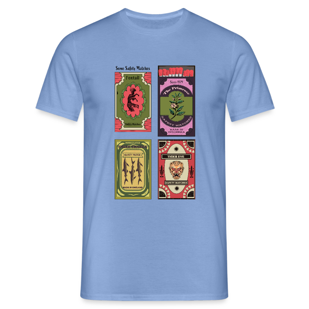 Männer T-Shirt - "Safety Matches" - carolina blue