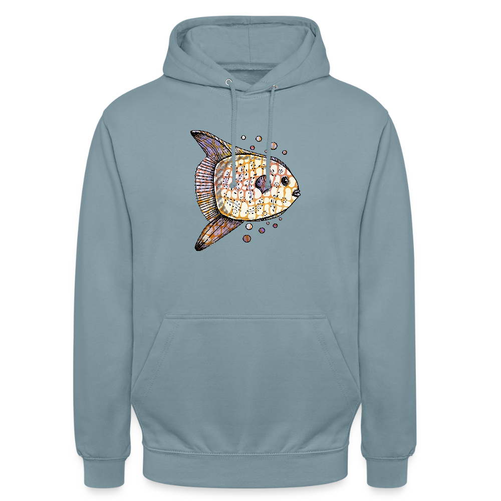 Unisex Hoodie "Fantastischer Mondfisch" - Nebelblau