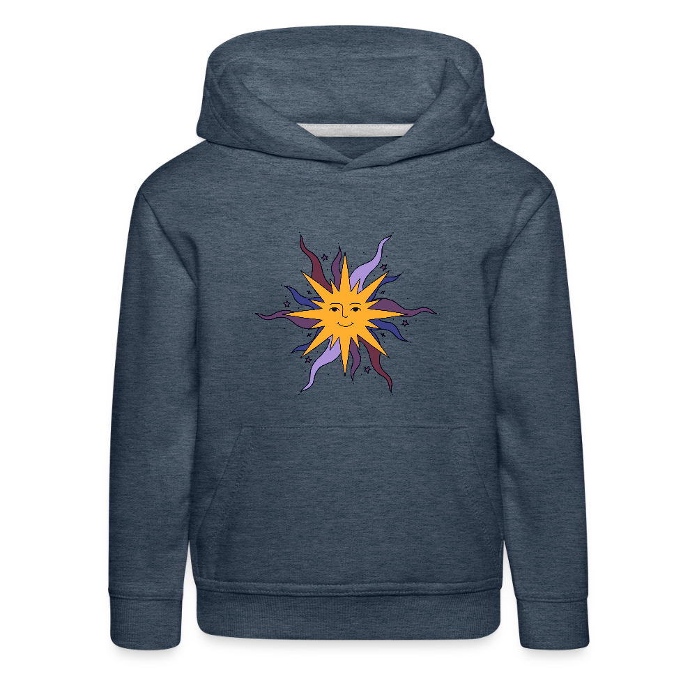 Kinder Premium Hoodie - Warme Sonne - Jeansblau