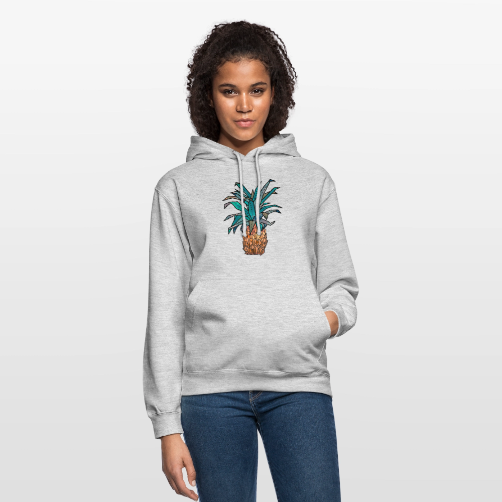 Unisex Hoodie "Ananas Bronze" - Hellgrau meliert
