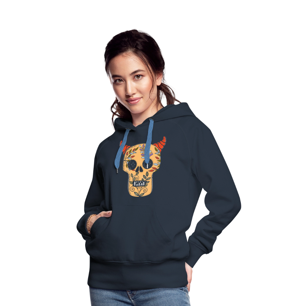 Frauen Premium Hoodie "Teufelsschädel" - Navy