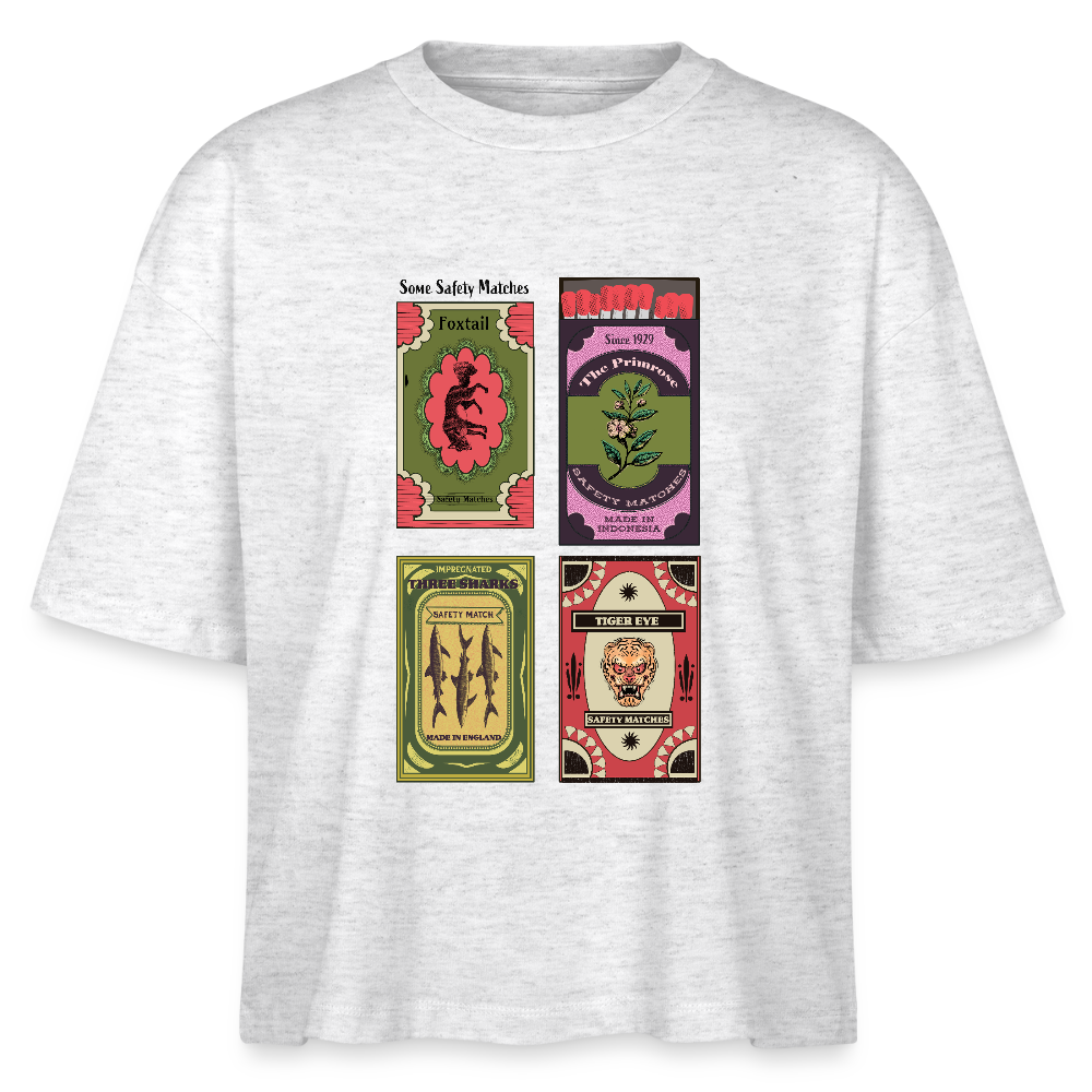 Stanley/Stella Frauen Boxy Bio-T-Shirt - "Safety Matches" - Weiß meliert