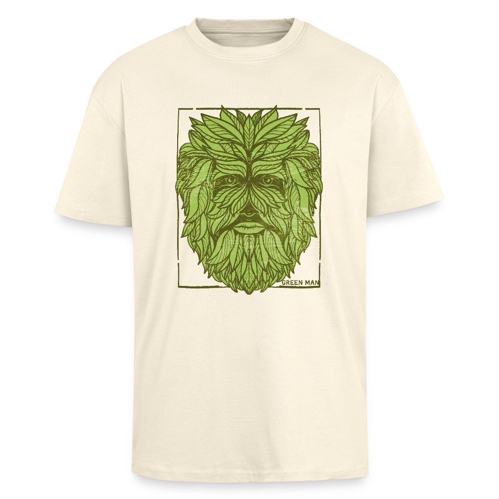 Heavy Oversize T-Shirt "Green Man" - Creme
