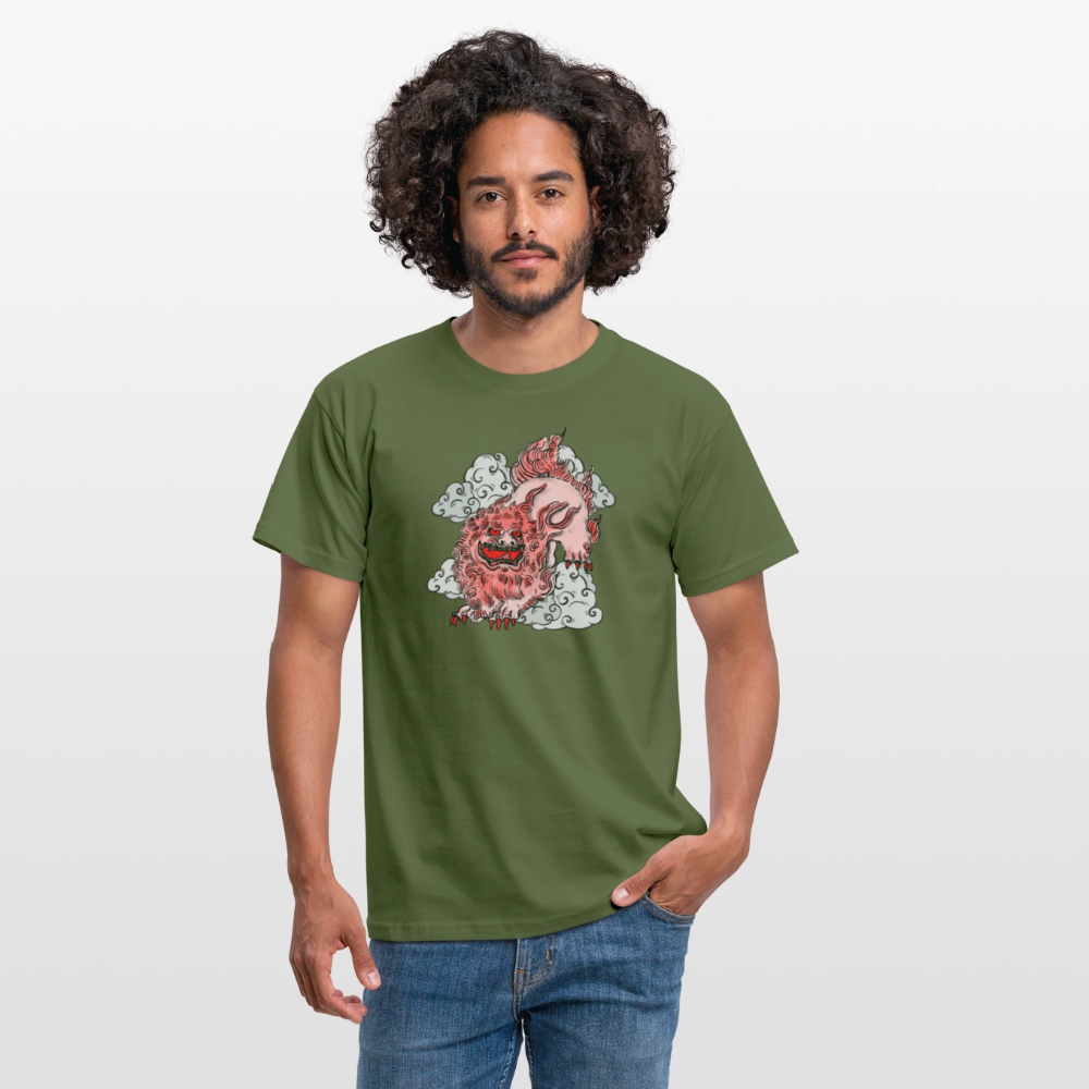 Männer T-Shirt - “Fu Dog” - Militärgrün