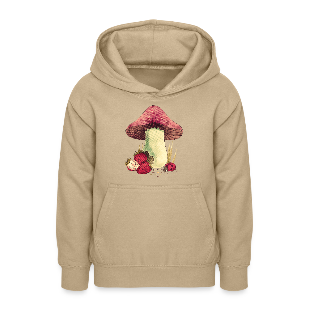 Teenager Hoodie - Cottagecore_Pilz und Erdbeeren - Sand