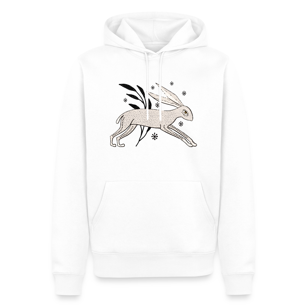 Men’s Premium Hoodie "Winterhase" - Weiß