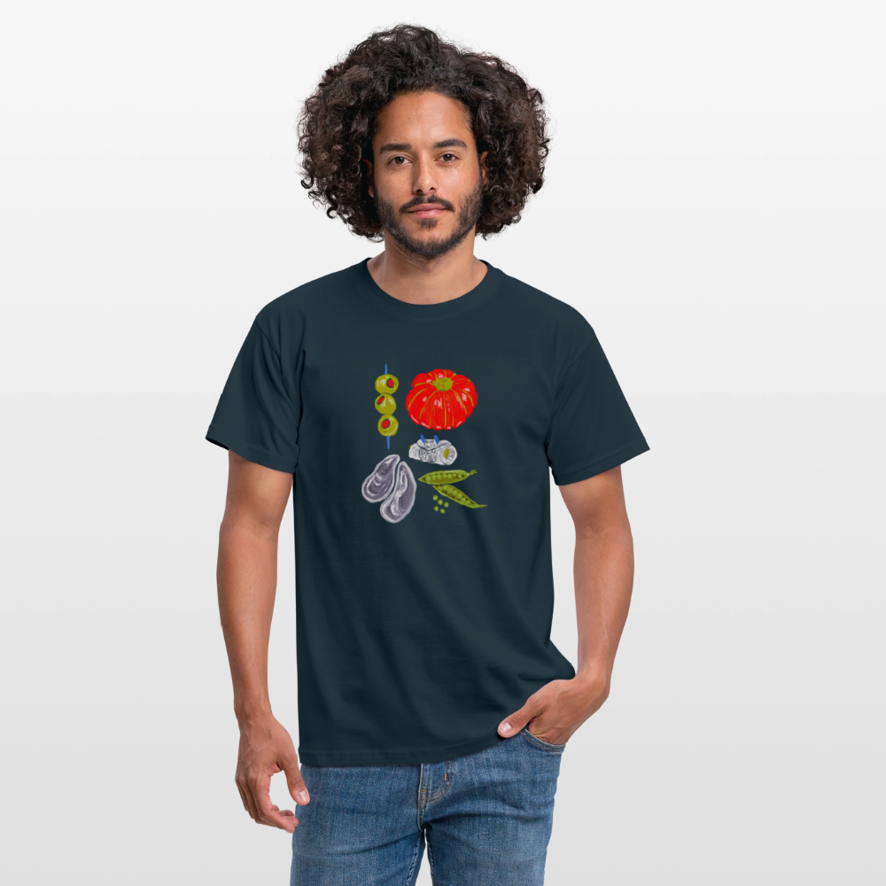 Männer T-Shirt - “Bon Appétit” - Navy