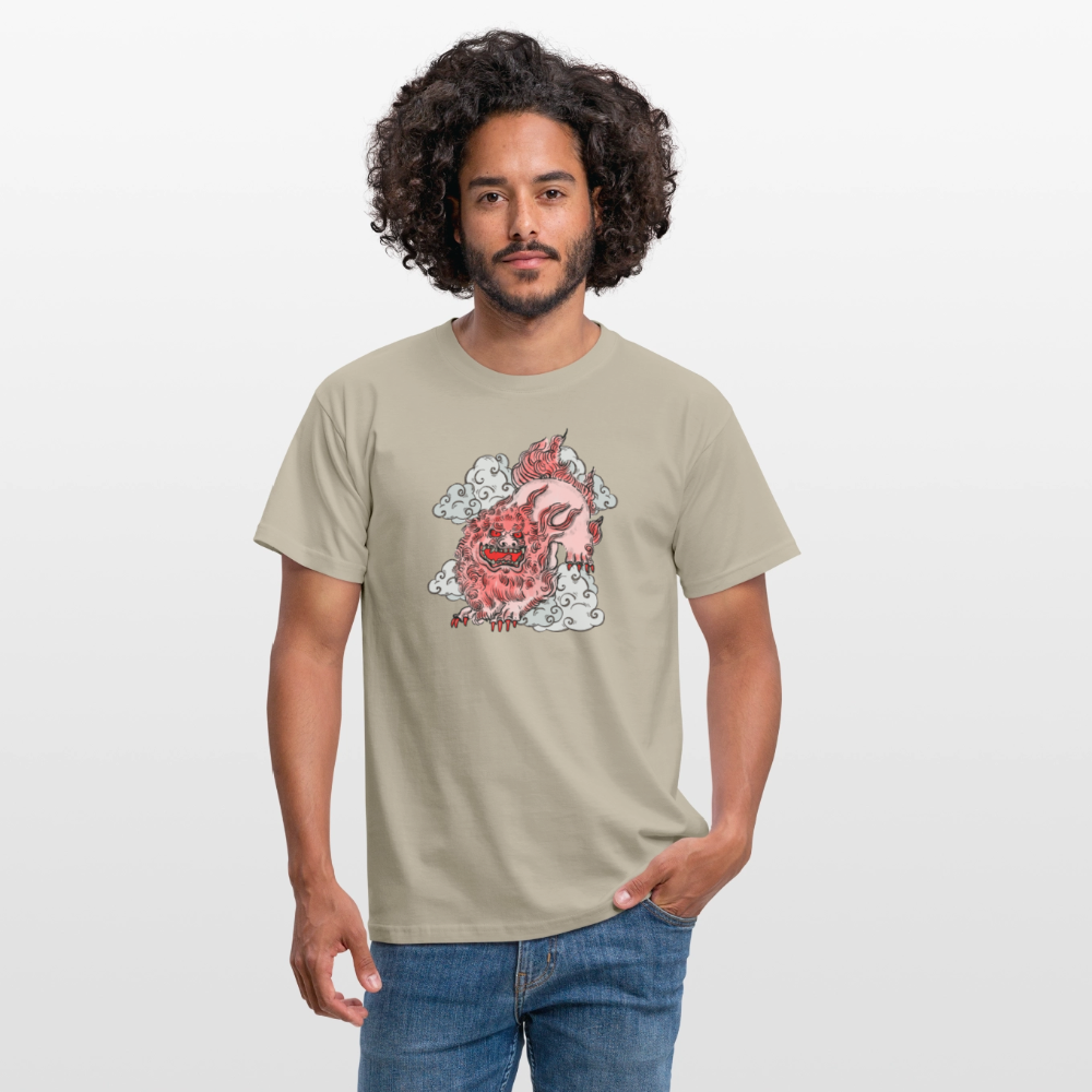 Männer T-Shirt - “Fu Dog” - Sandbeige