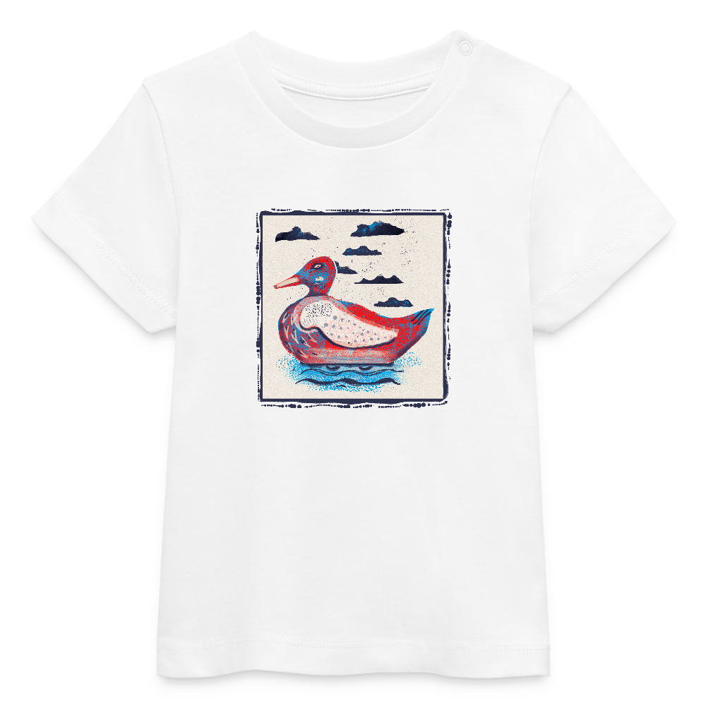 Stanley/Stella Baby Bio-T-Shirt - “Blaurote Ente” - Weiß