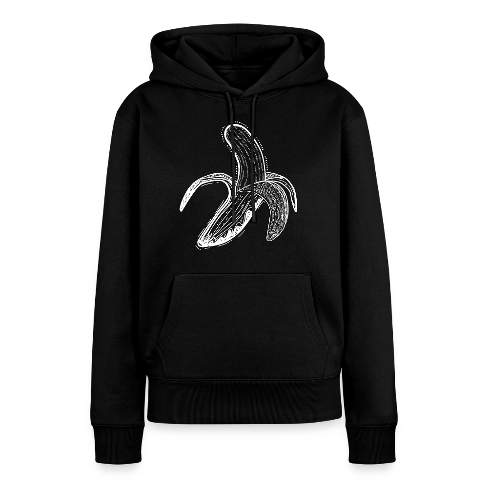 Frauen Premium Hoodie - "Weiße Banane" - Schwarz
