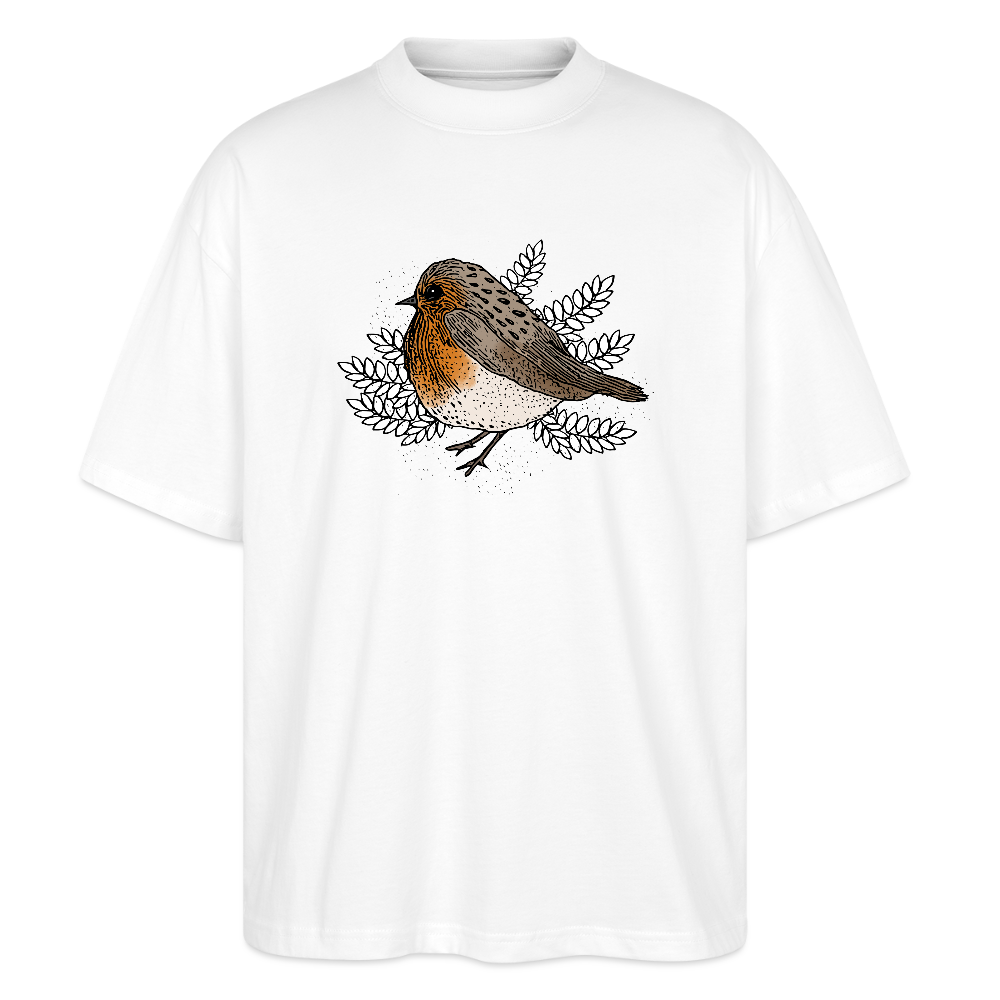 Stanley/Stella Oversized Unisex Bio T-Shirt - "Rotkehlchen" - Weiß