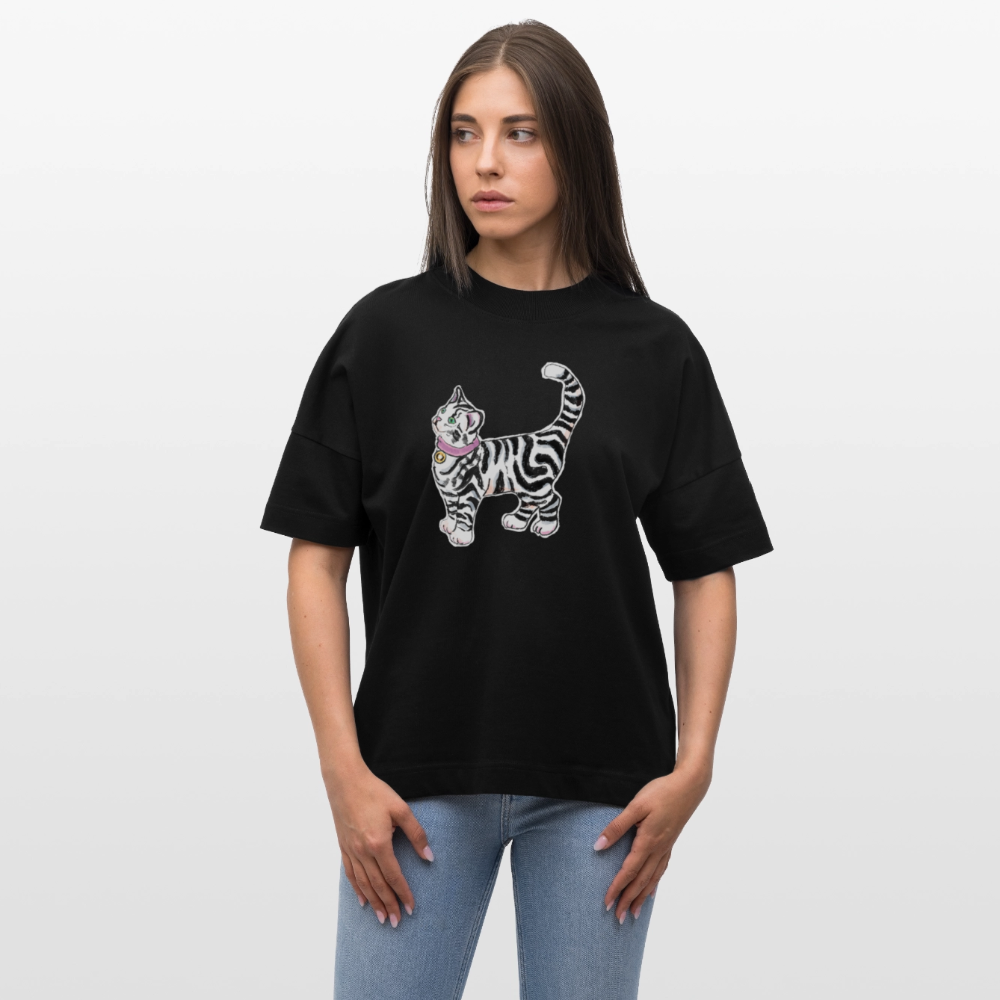 Stanley/Stella Oversized Unisex Bio T-Shirt - “Getigerte Katze” - Schwarz