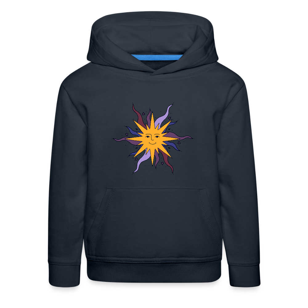 Kinder Premium Hoodie - Warme Sonne - Navy