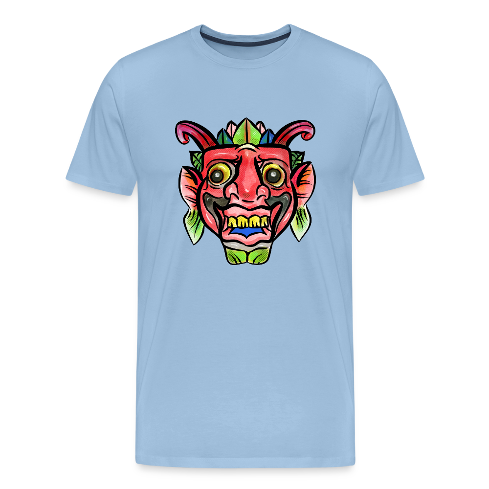 Männer Premium T-Shirt "Bunte Maske" - Sky