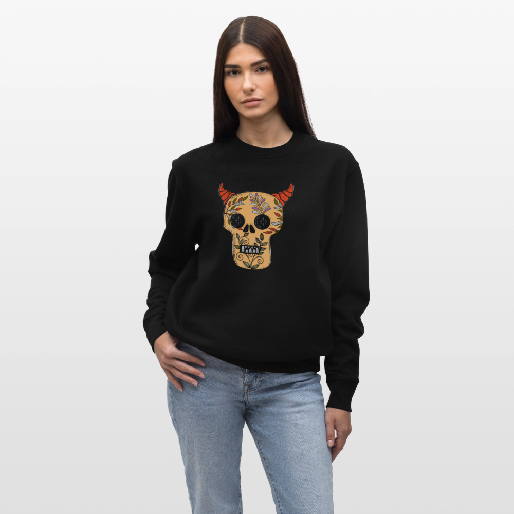 Männer Bio-Sweatshirt - "Teufelsschädel" - Schwarz