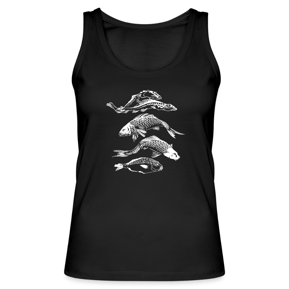 Frauen Bio Tank Top - “Fischsilhouetten” - Schwarz