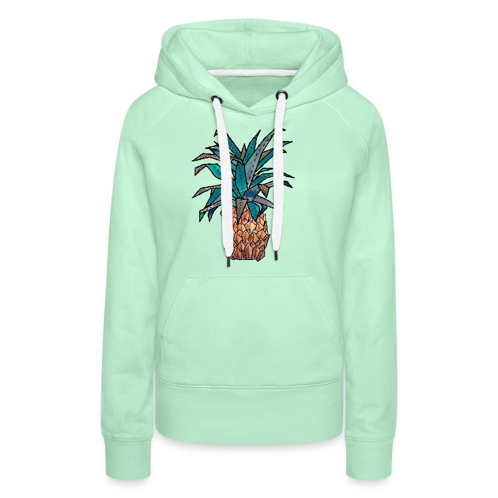 Frauen Premium Hoodie "Ananas Bronze" - helles Mintgrün