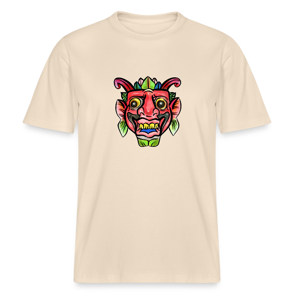 Stanley/Stella Relaxed Fit Unisex Bio-T-Shirt - "Bunte Maske" - Weißgrau