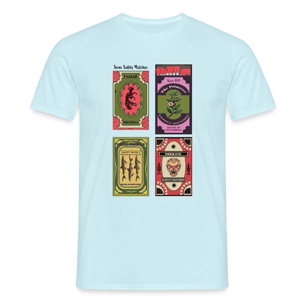 Männer T-Shirt - "Safety Matches" - Sky