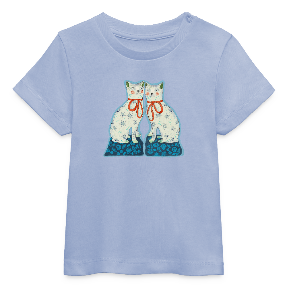 Stanley/Stella Baby Bio-T-Shirt - “Zwei Porzellankatzen” - Sky