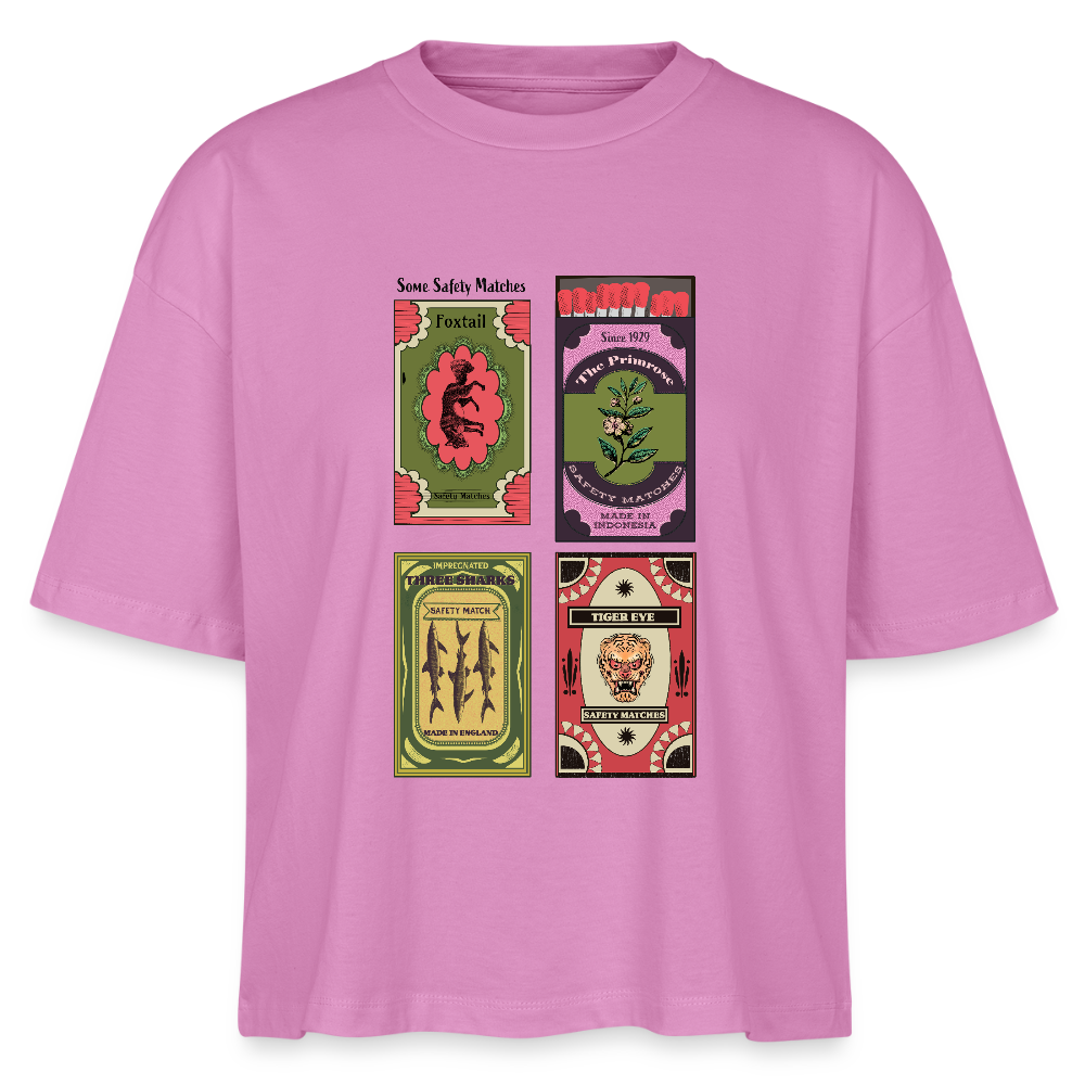 Stanley/Stella Frauen Boxy Bio-T-Shirt - "Safety Matches" - Pink