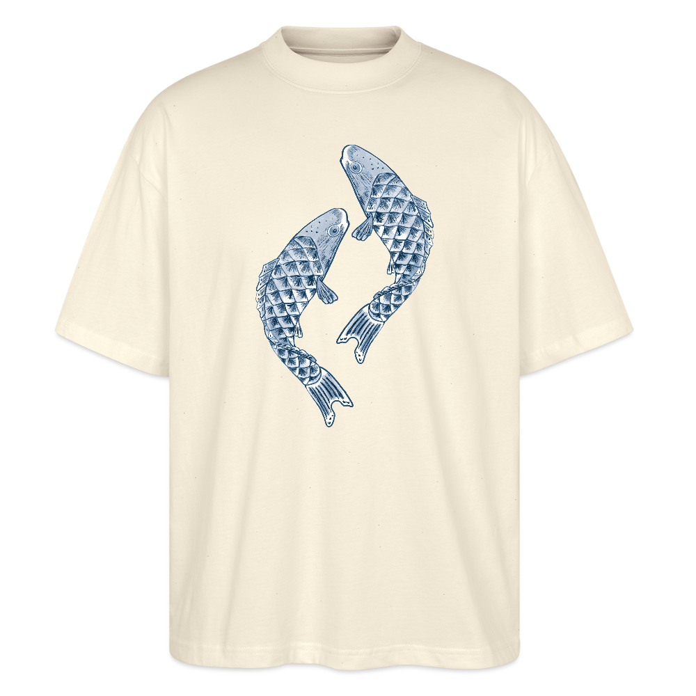 Stanley/Stella Oversized Unisex Bio T-Shirt - “Blaue Kois” - Weißgrau