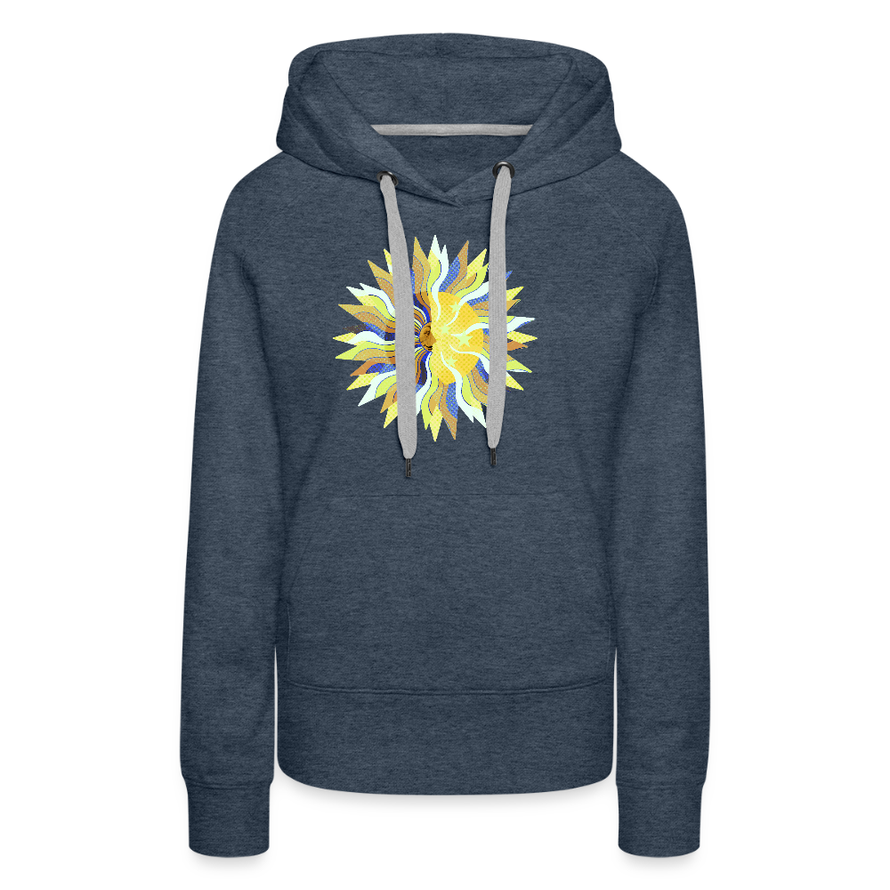 Frauen Premium Hoodie - "Sonne und Mond" - Jeansblau