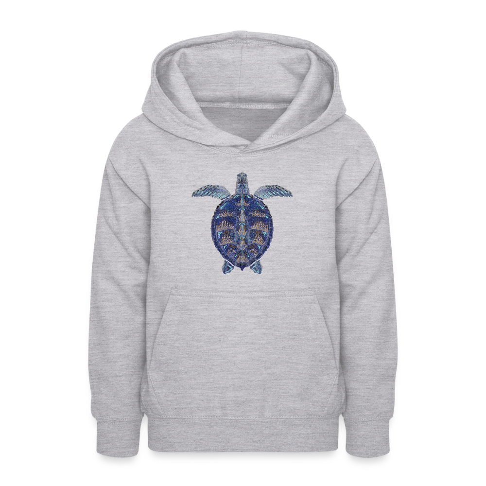 Teenager Hoodie - "Meeresschildkröte" - Hellgrau meliert